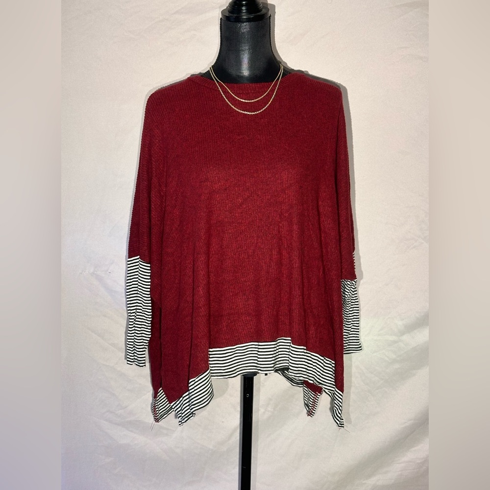 Jodifl Red Sweater with Strip details